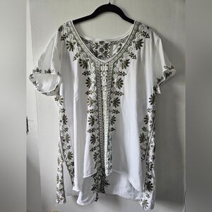 Johnny Was Embroidered Tee